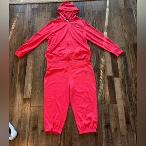 COOGI NWT 2 Piece Sweatset Pink Bedazzled Hoodie and Jogger Sweatpants Size 2XL